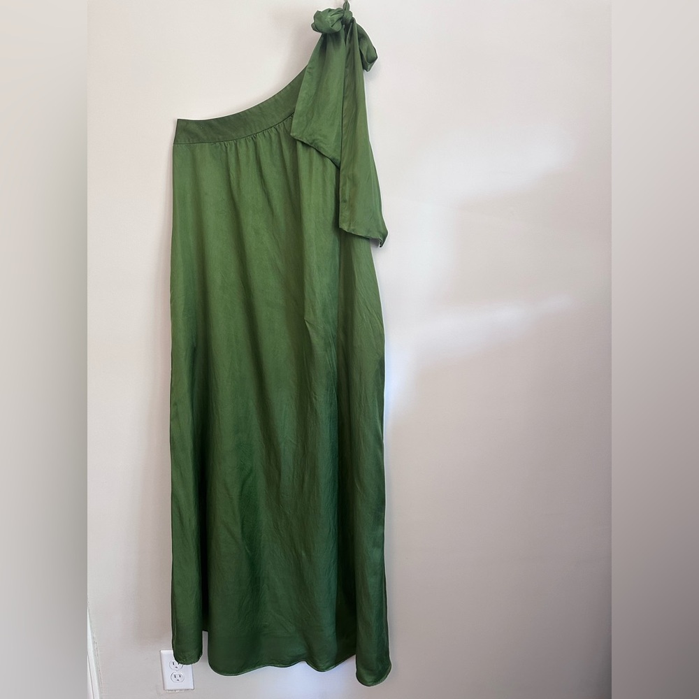 Free People One-Shoulder Maxi Dress in Green